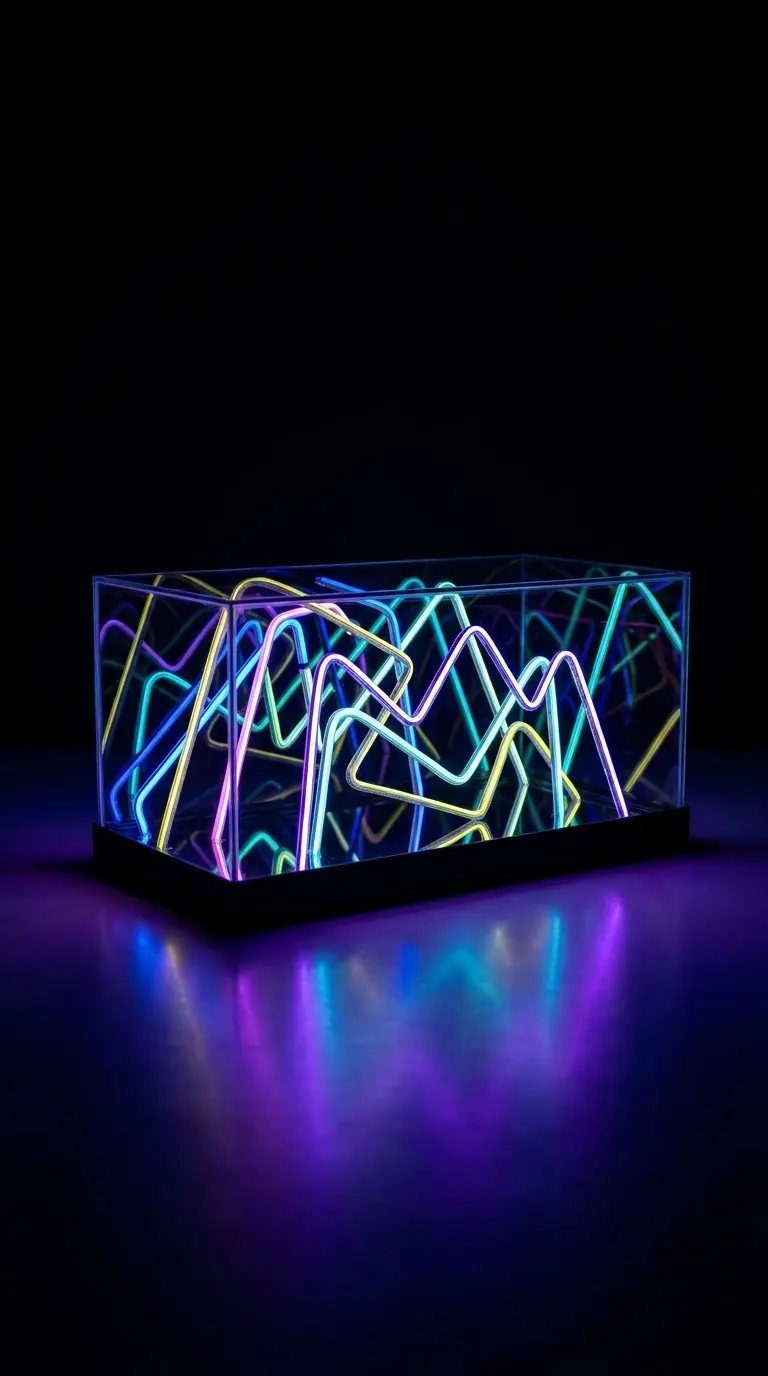 Color infinity table against a dark studio backdrop